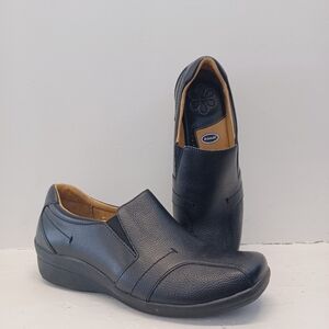 Dr. Scholl"s Black Slip-On Leather-like Upper Shoes Wide Fit Size 8W